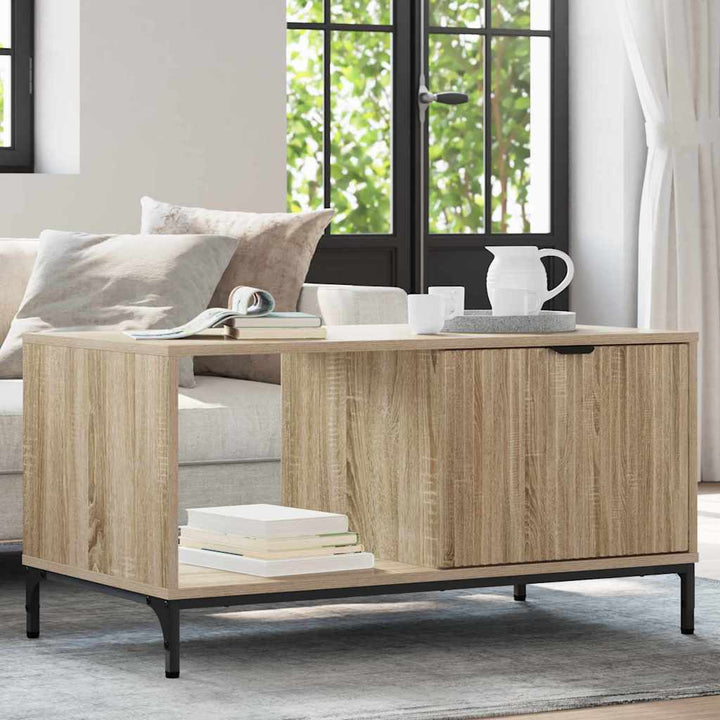 Sofabord med skuffe Sonoma eg 90 x 49 x 46 cm Konstrueret træ