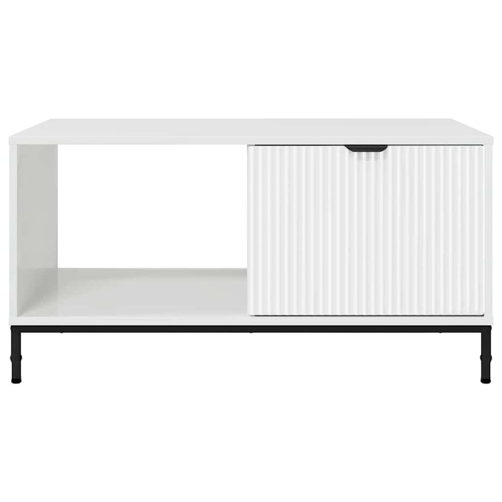 Sofabord Høj gloss hvid 90 x 49 x 46 cm Konstrueret træ