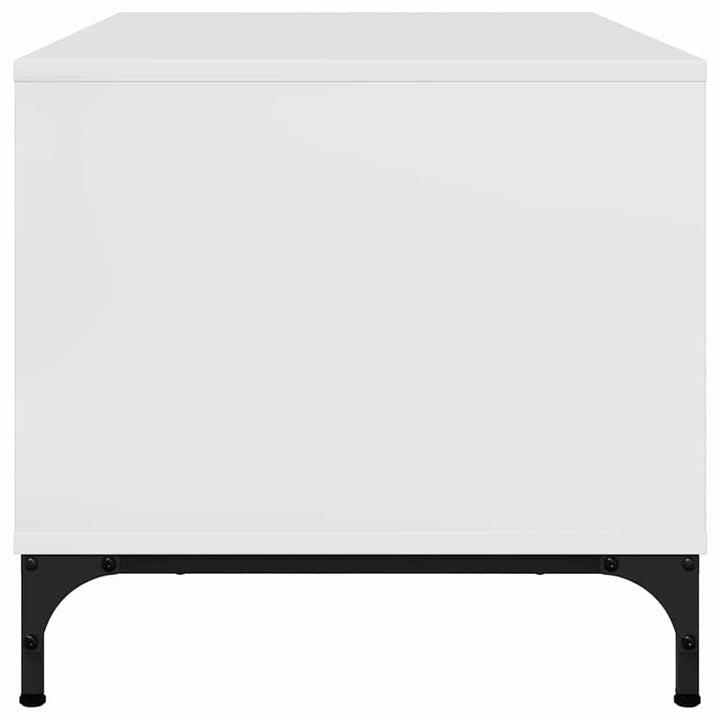 Sofabord Høj gloss hvid 90 x 49 x 46 cm Konstrueret træ