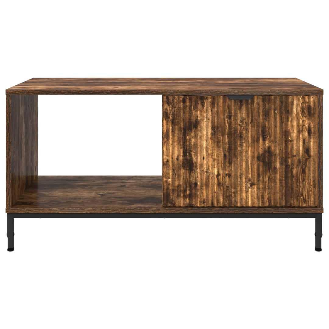 Sofabord med skuffe Røget eg 90 x 49 x 46 cm Konstrueret træ
