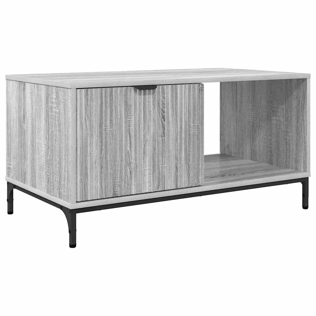 Sofabord med skuffe Grå Sonoma 90 x 49 x 46 cm Konstrueret træ