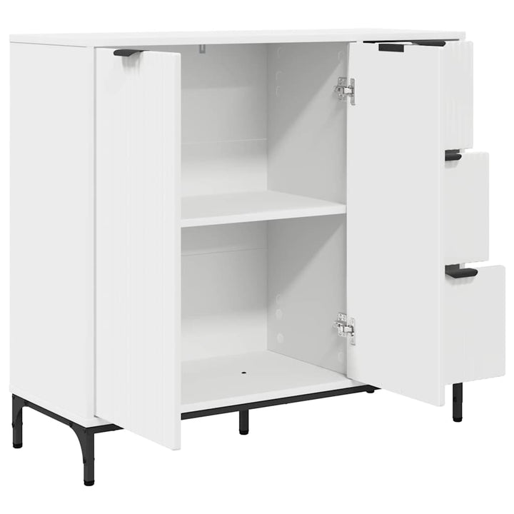 Sideboard med skuffe Hvid 89,5 x 33 x 82 cm Konstrueret træ