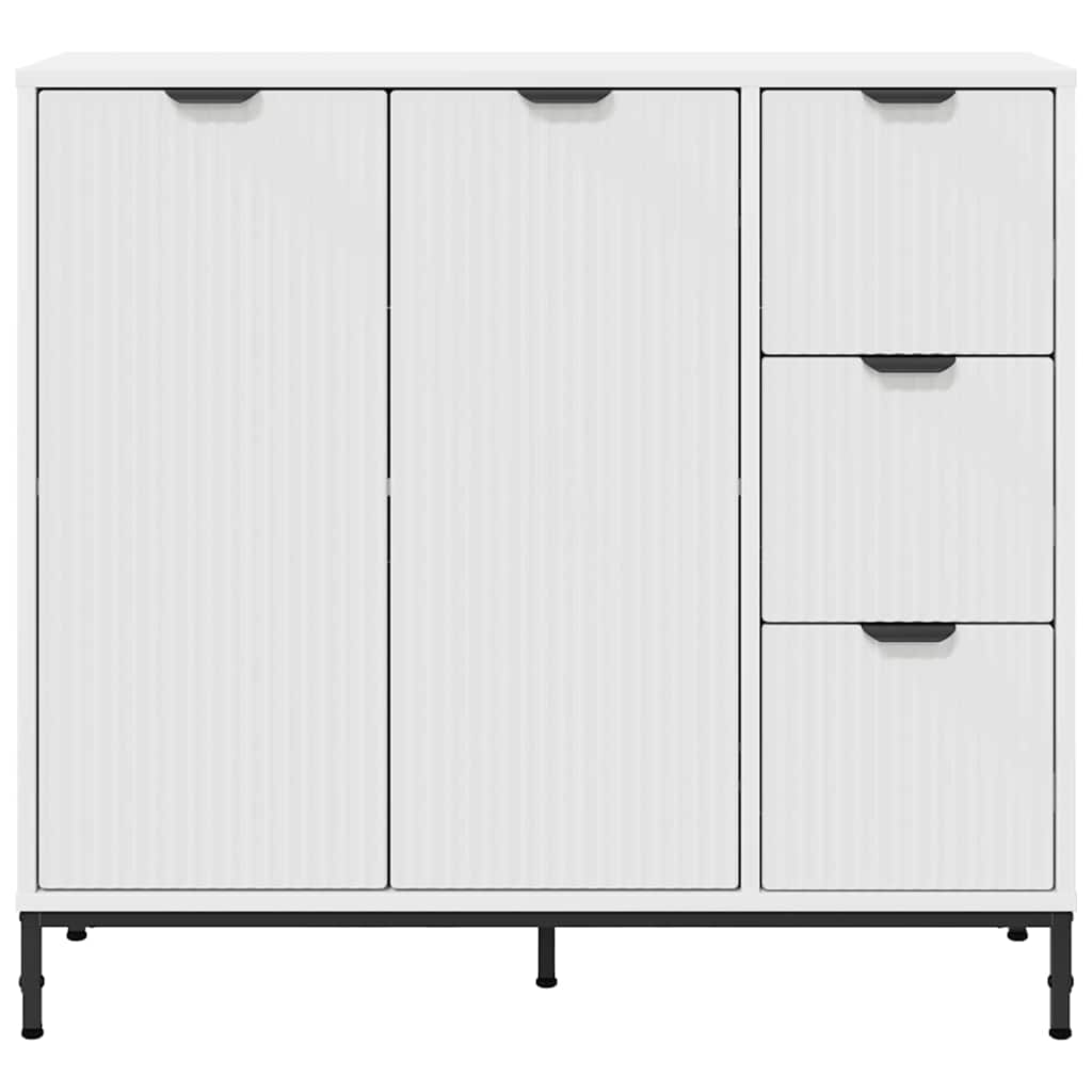 Sideboard med skuffe Hvid 89,5 x 33 x 82 cm Konstrueret træ