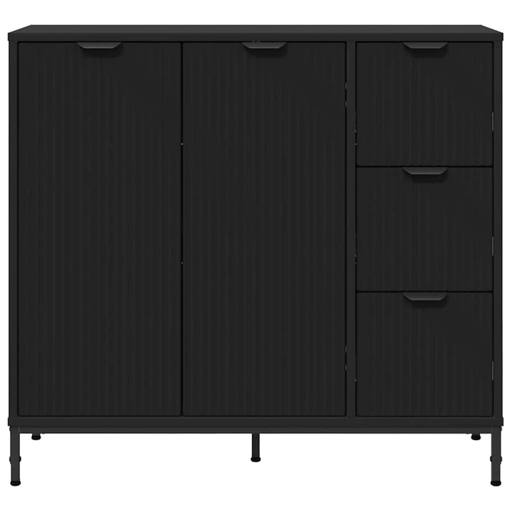 Sideboard med skuffe Sort 89,5 x 33 x 82 cm Konstrueret træ
