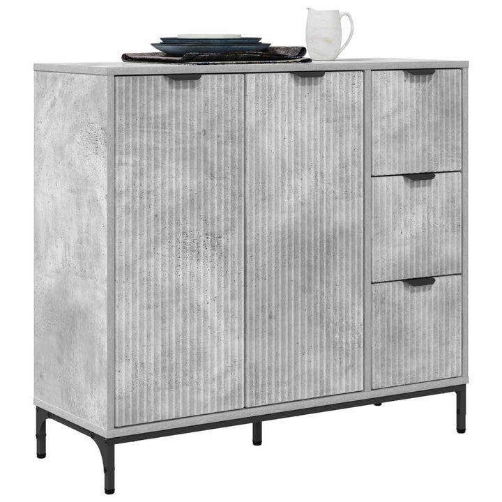 Sideboard Beton Grå 89,5 x 33 x 82 cm Konstrueret træ