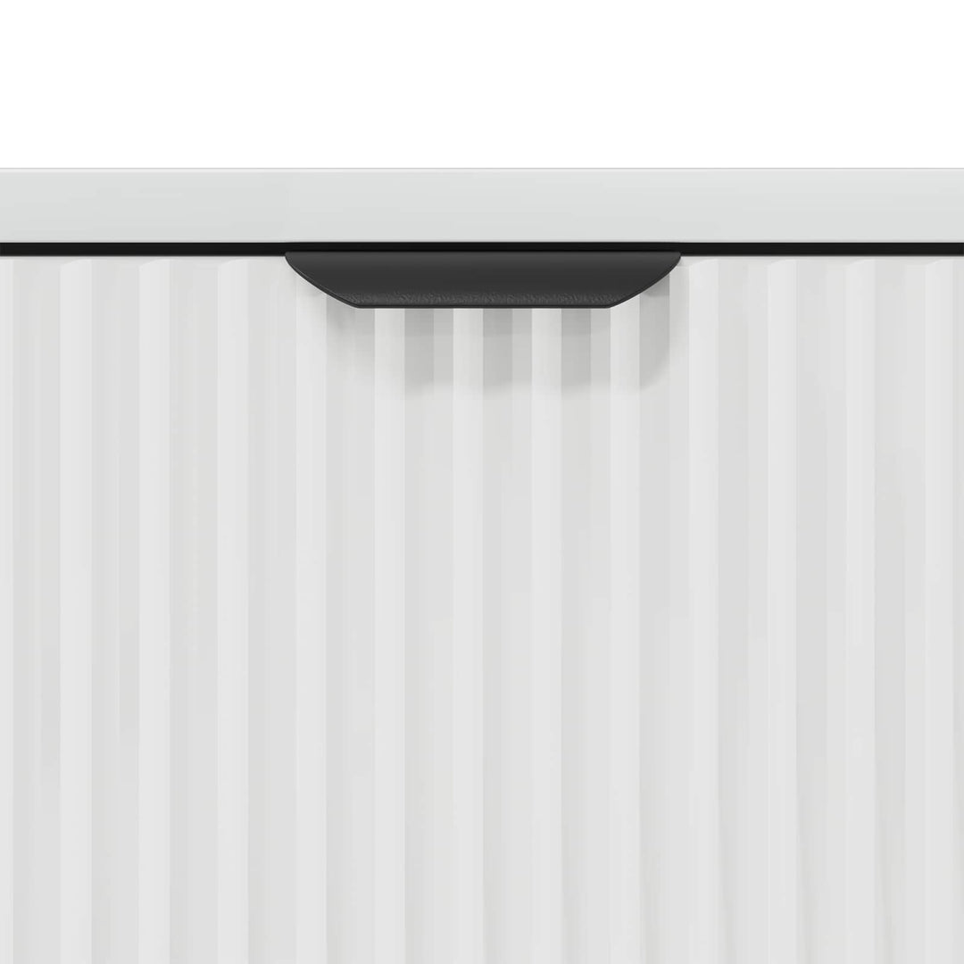 Sideboard Høj gloss hvid 89,5 x 33 x 82 cm Konstrueret træ