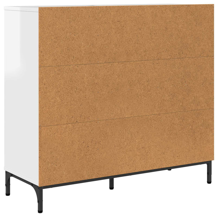Sideboard Høj gloss hvid 89,5 x 33 x 82 cm Konstrueret træ
