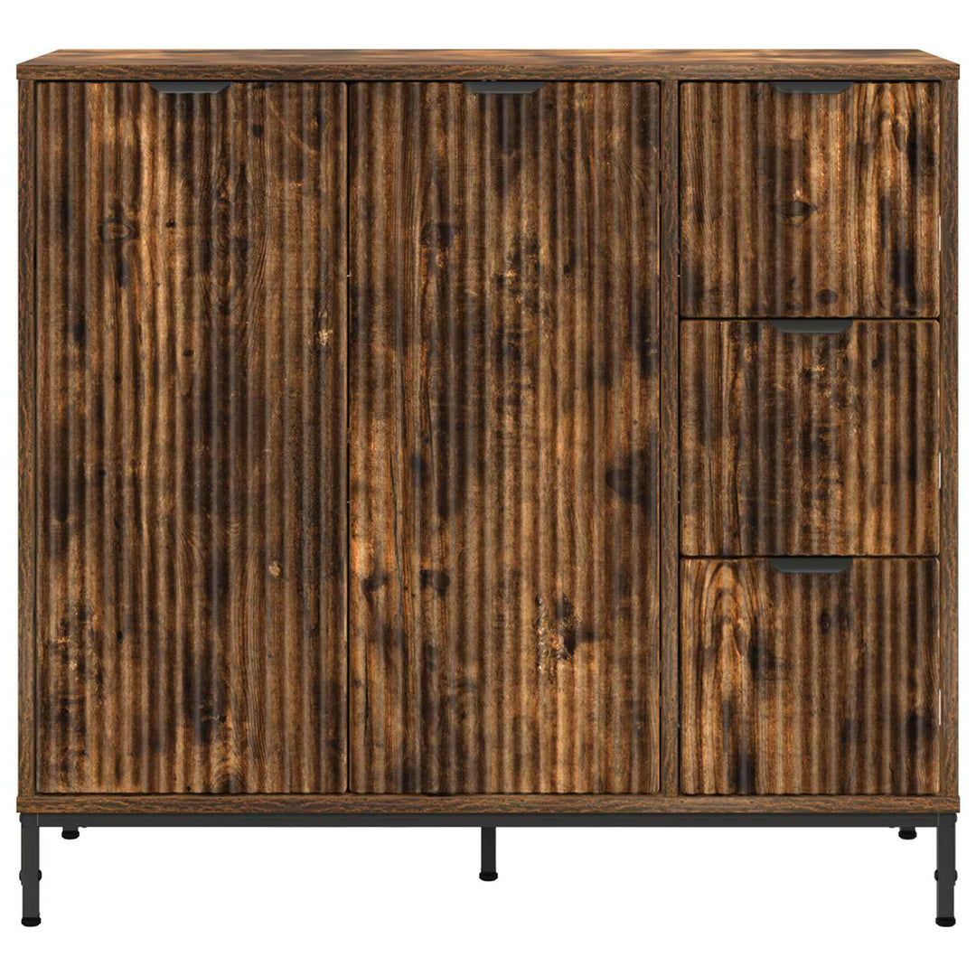Sideboard med skuffe Røget eg 89,5 x 33 x 82 cm Konstrueret træ