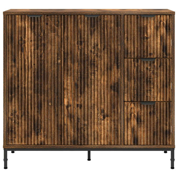 Sideboard med skuffe Røget eg 89,5 x 33 x 82 cm Konstrueret træ