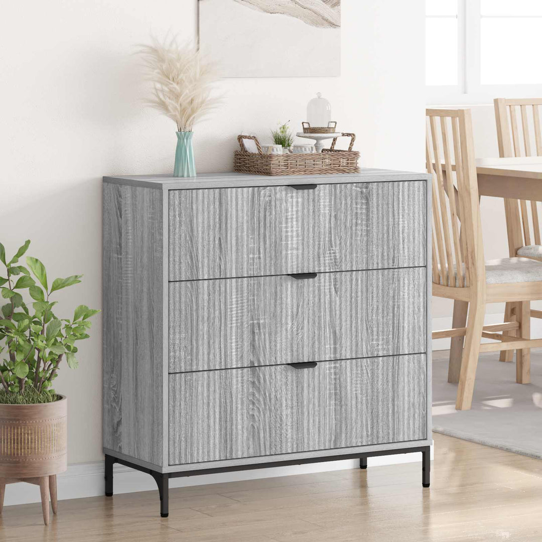 Sideboard Grå Sonoma 89,5 x 33 x 82 cm Konstrueret træ