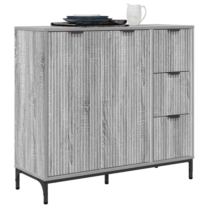 Sideboard Grå Sonoma 89,5 x 33 x 82 cm Konstrueret træ