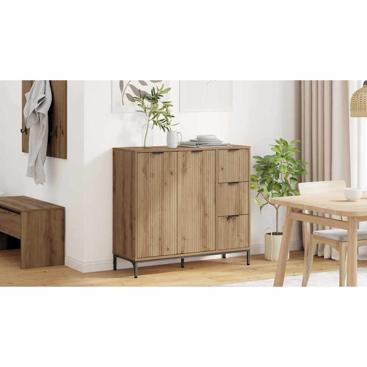 Sideboard Artisan Egetræ 89,5 x 33 x 82 cm Konstrueret træ