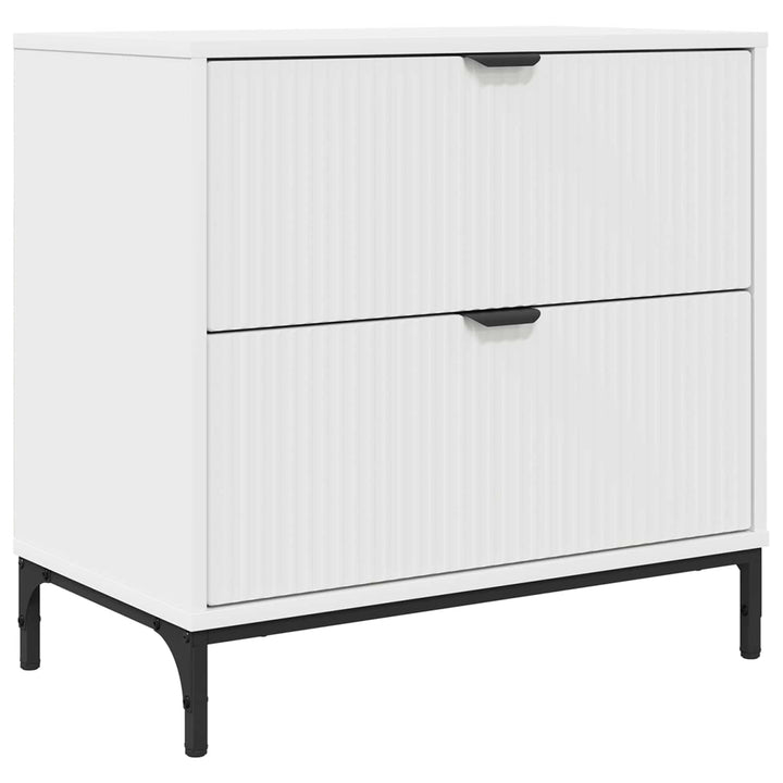 Sengebord med skuffe Hvid 63.5 x 36 x 61 cm Konstrueret træ