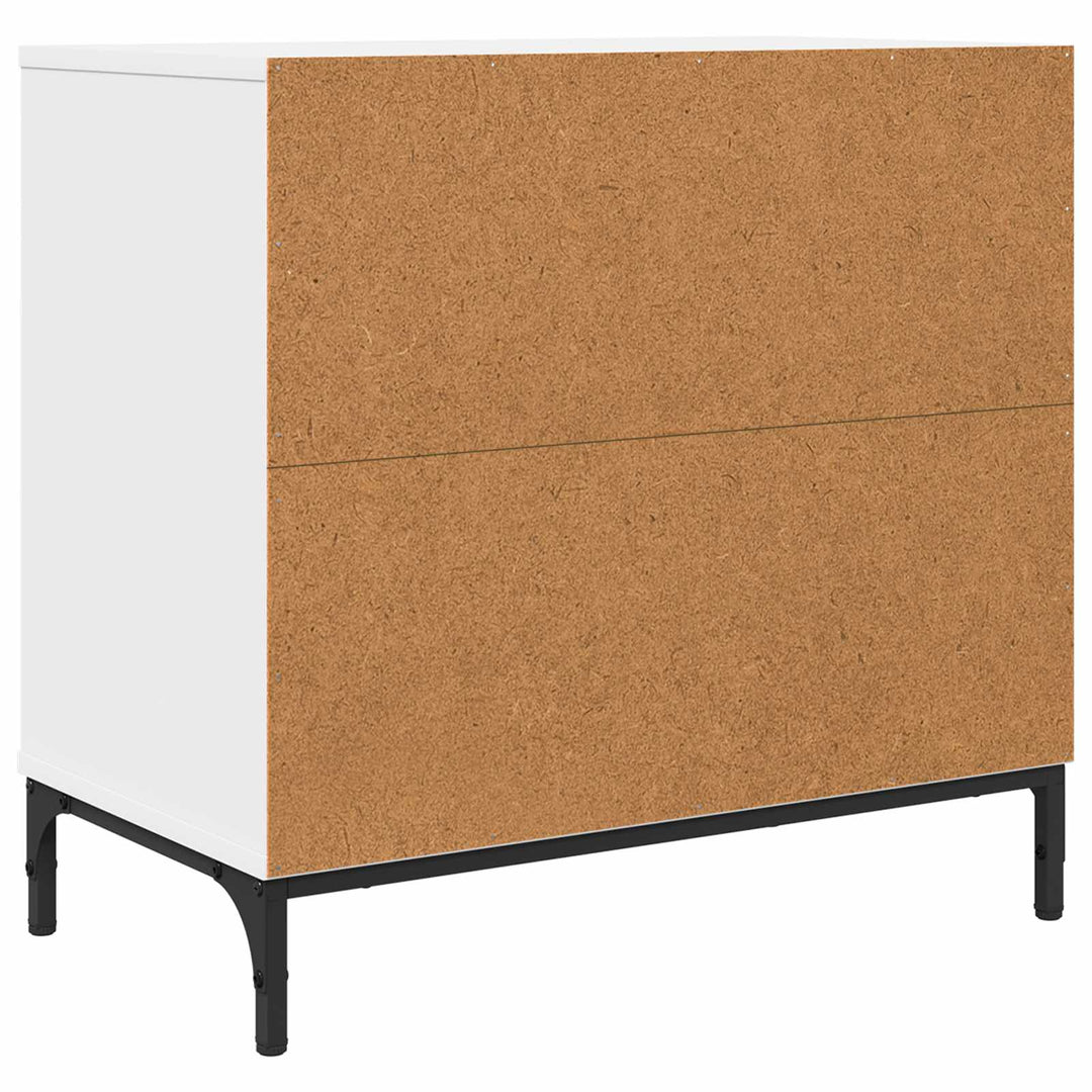Sengebord med skuffe Hvid 63.5 x 36 x 61 cm Konstrueret træ