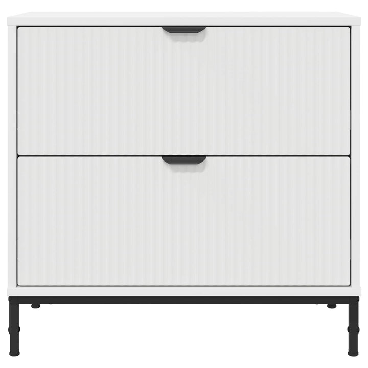 Sengebord med skuffe Hvid 63.5 x 36 x 61 cm Konstrueret træ