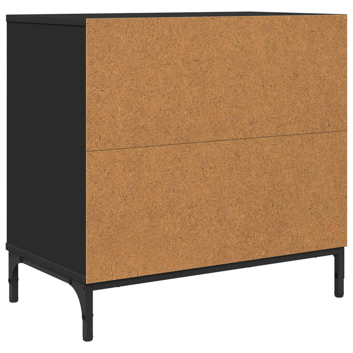Sengebord med skuffe Sort 63.5 x 36 x 61 cm Konstrueret træ