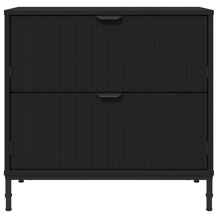 Sengebord med skuffe Sort 63.5 x 36 x 61 cm Konstrueret træ