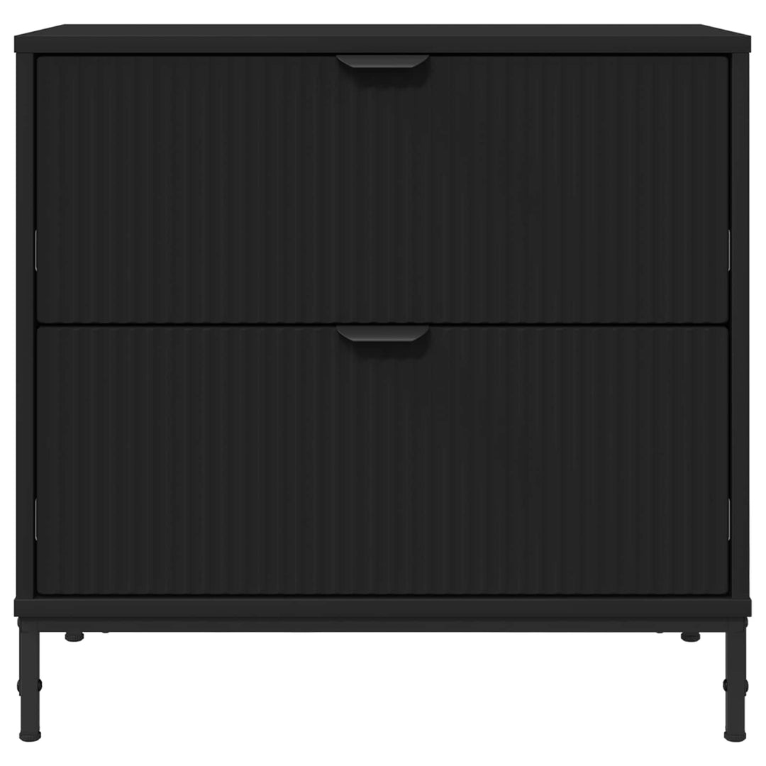 Sengebord med skuffe Sort 63.5 x 36 x 61 cm Konstrueret træ