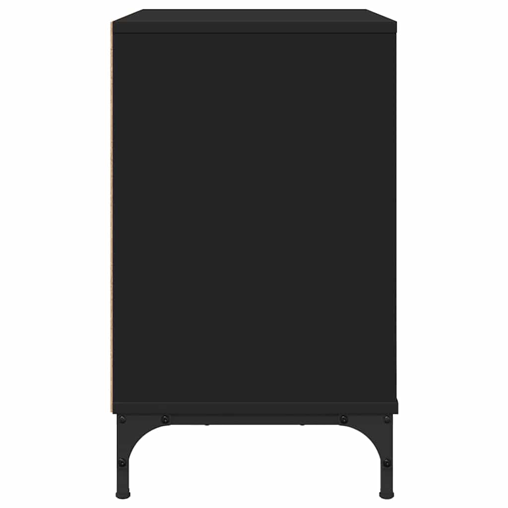 Sengebord med skuffe Sort 63.5 x 36 x 61 cm Konstrueret træ