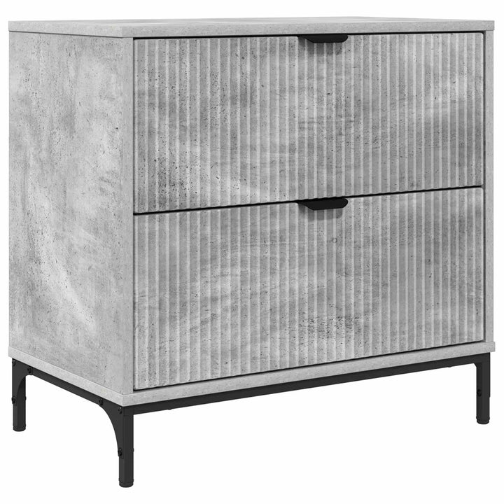 Sengebord med skuffe Betongrå 63.5 x 36 x 61 cm Konstrueret træ