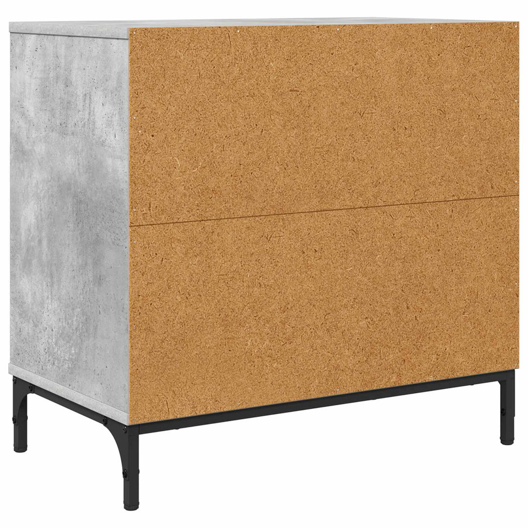 Sengebord med skuffe Betongrå 63.5 x 36 x 61 cm Konstrueret træ