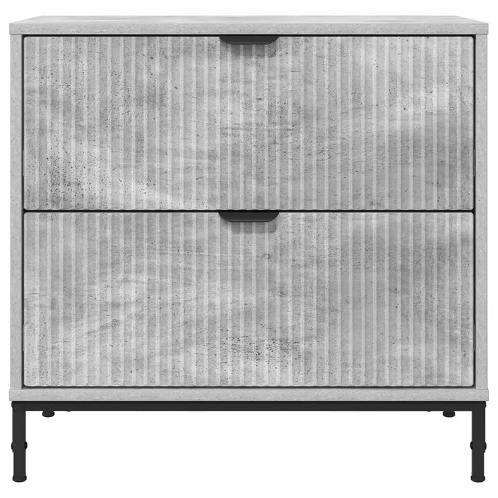Sengebord med skuffe Betongrå 63.5 x 36 x 61 cm Konstrueret træ