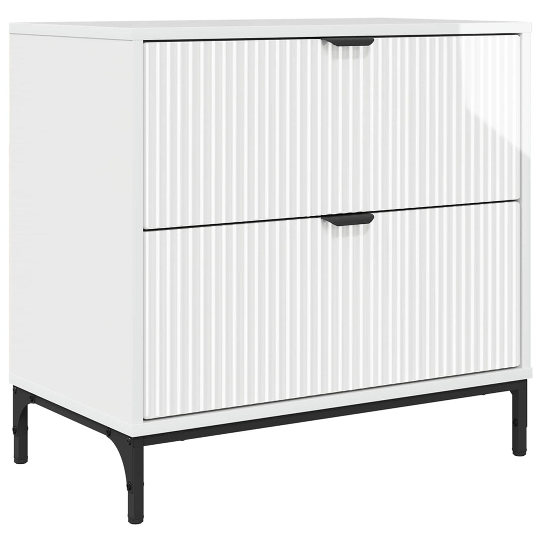Sengebord Hvid højglans 63.5 x 36 x 61 cm Konstrueret træ