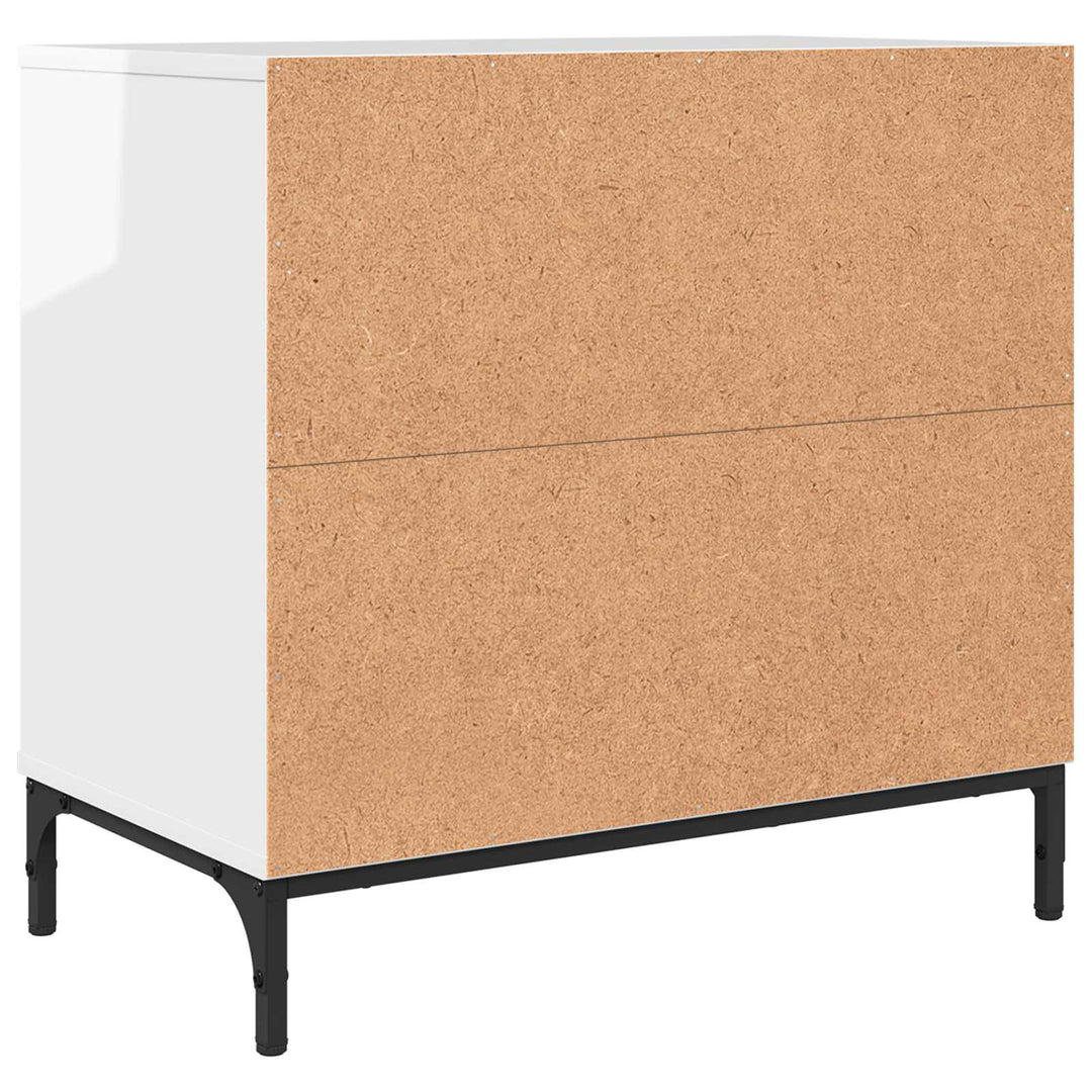 Sengebord Hvid højglans 63.5 x 36 x 61 cm Konstrueret træ