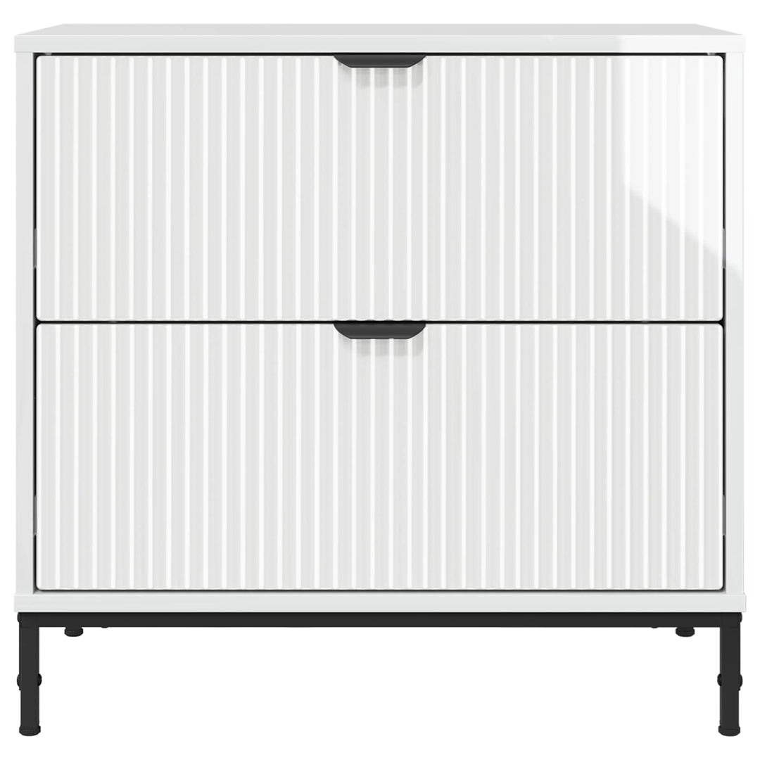 Sengebord Hvid højglans 63.5 x 36 x 61 cm Konstrueret træ