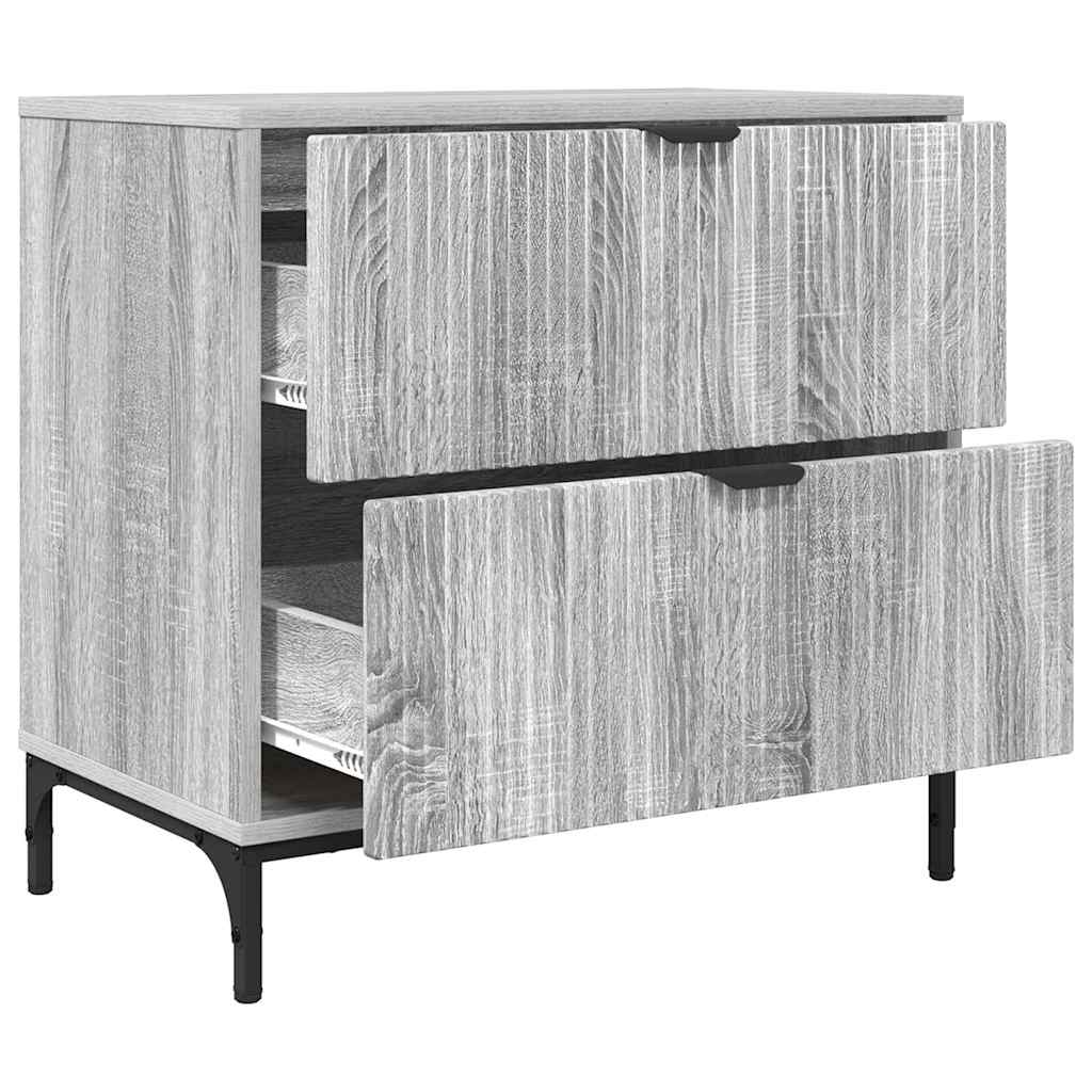 Sengebord Grå sonoma-eg 63.5 x 36 x 61 cm Konstrueret træ