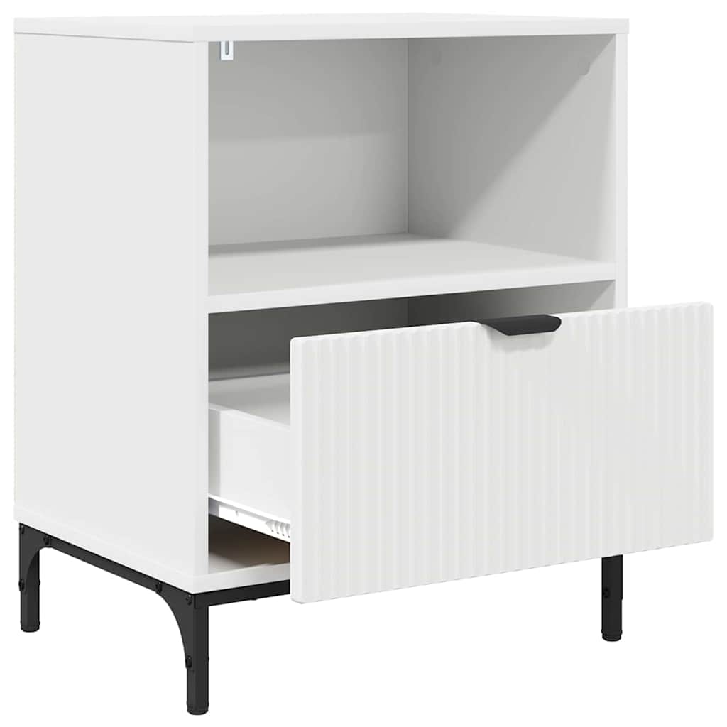 Natskab med skuffe Hvid 49 x 36 x 61 cm Konstrueret træ