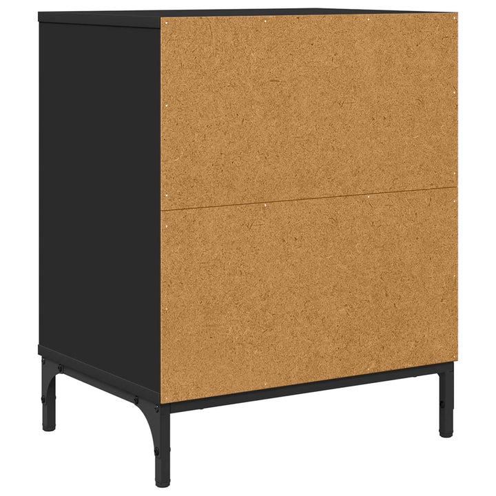 Natskab med skuffe 2 pcs Sort 49 x 36 x 61 cm Konstrueret træ