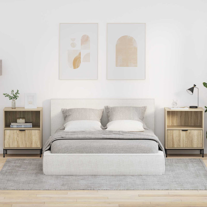 Natskab 2 pcs Sonoma-eg 49 x 36 x 61 cm Konstrueret træ