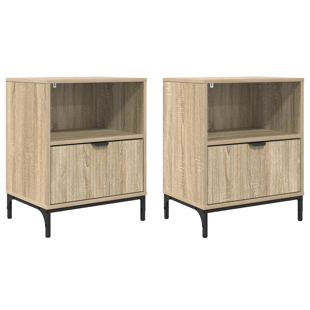 Natskab 2 pcs Sonoma-eg 49 x 36 x 61 cm Konstrueret træ
