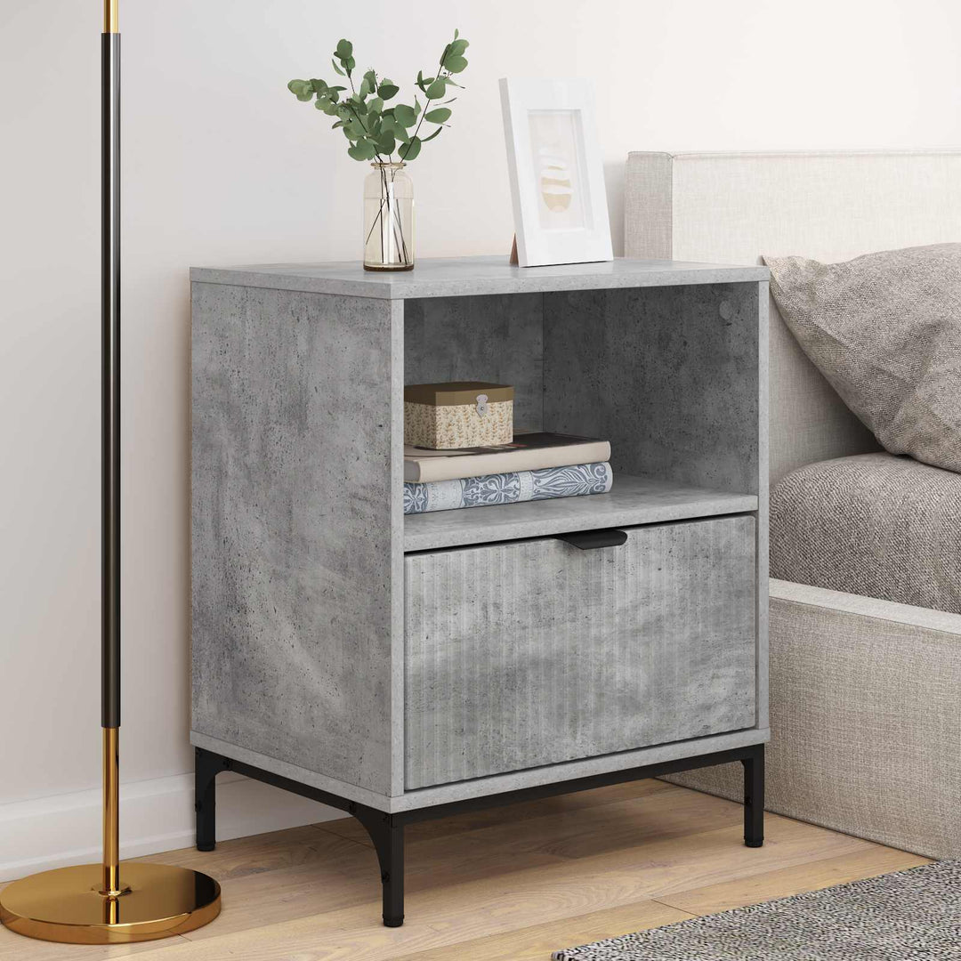 Natskab 2 pcs Betongrå 49 x 36 x 61 cm Konstrueret træ