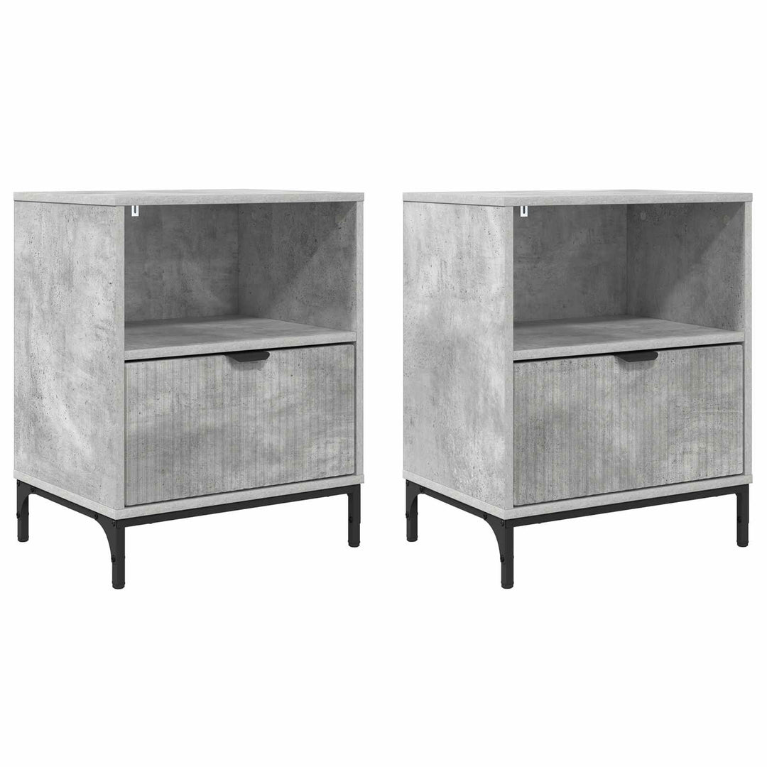Natskab 2 pcs Betongrå 49 x 36 x 61 cm Konstrueret træ