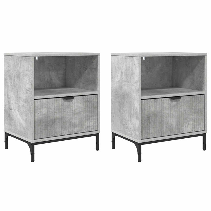 Natskab 2 pcs Betongrå 49 x 36 x 61 cm Konstrueret træ