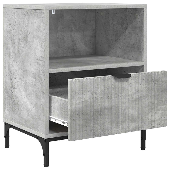 Natskab 2 pcs Betongrå 49 x 36 x 61 cm Konstrueret træ