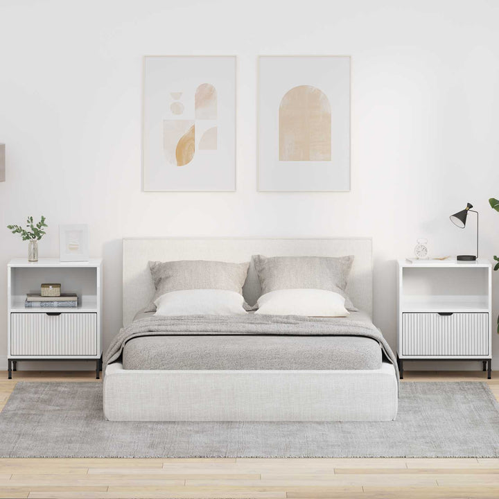 Natskab 2 pcs Hvid højglans 49 x 36 x 61 cm Konstrueret træ