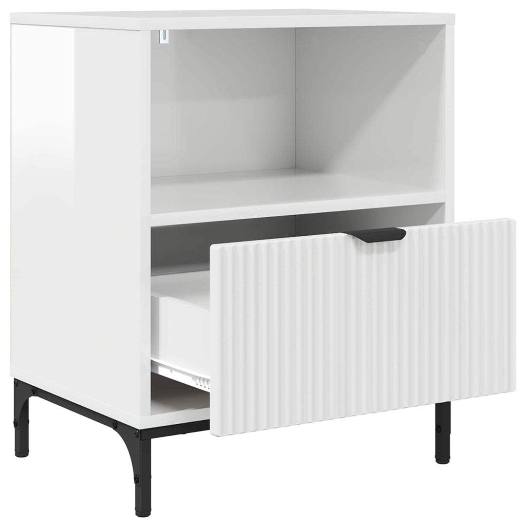 Natskab 2 pcs Hvid højglans 49 x 36 x 61 cm Konstrueret træ