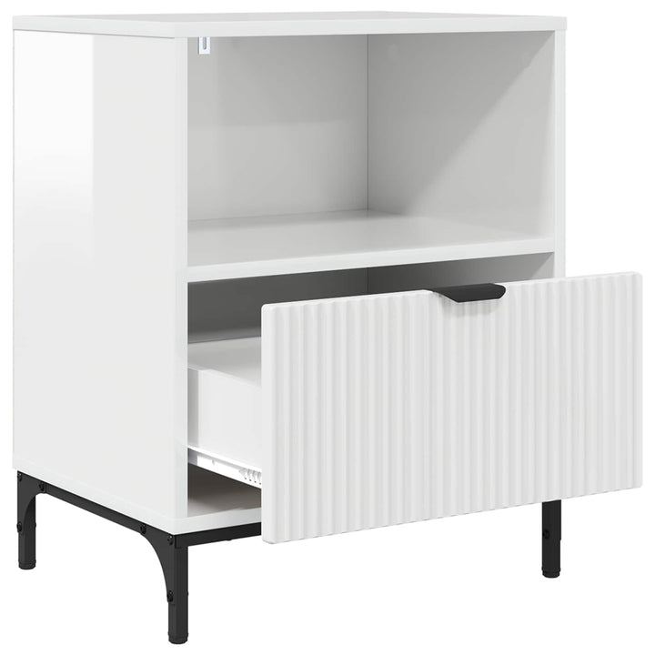 Natskab 2 pcs Hvid højglans 49 x 36 x 61 cm Konstrueret træ