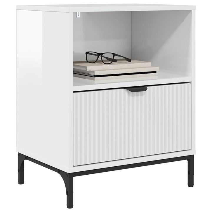 Natskab 2 pcs Hvid højglans 49 x 36 x 61 cm Konstrueret træ