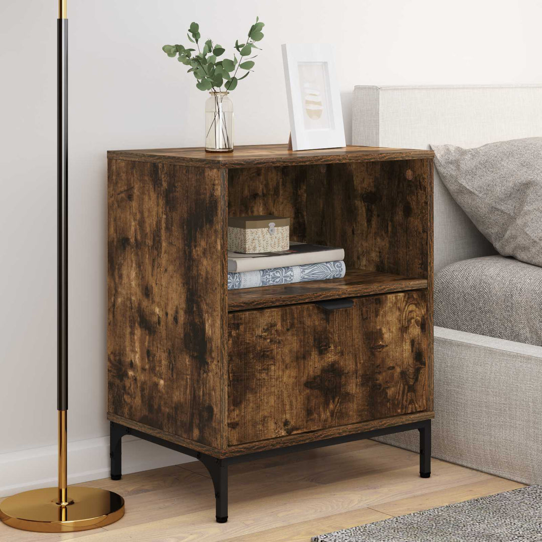Natskab 2 pcs Røget eg 49 x 36 x 61 cm Konstrueret træ