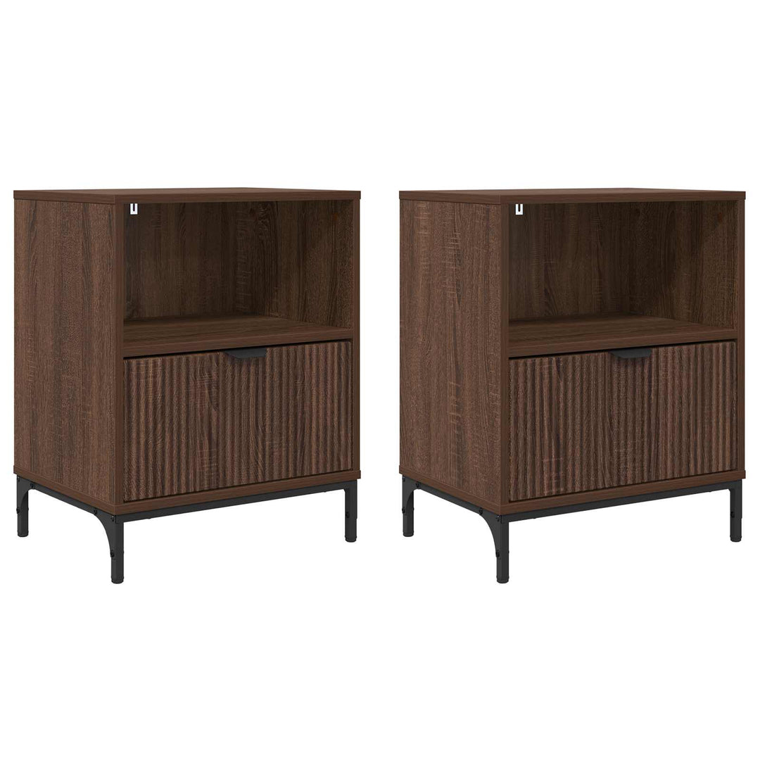 Natskab 2 pcs Brun eg 49 x 36 x 61 cm Konstrueret træ