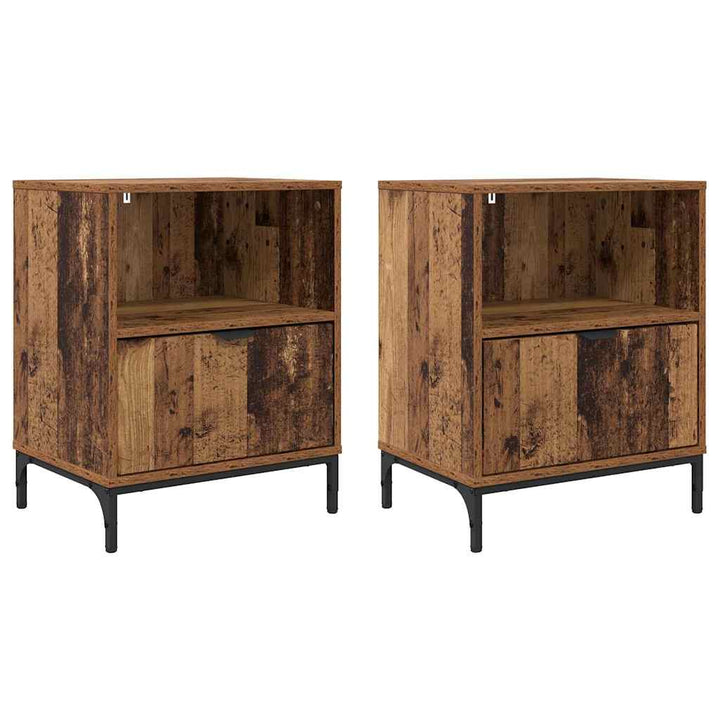 Natskab 2 pcs Gammelt træ 49 x 36 x 61 cm Konstrueret træ