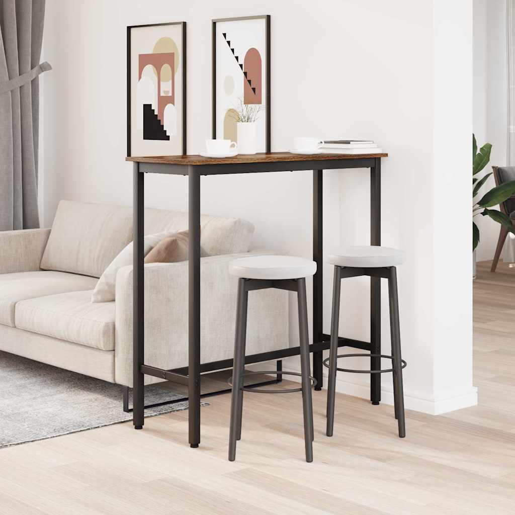 bord Røget eg 100 x 40 x 100,5 cm Ingeniørtræ og stål