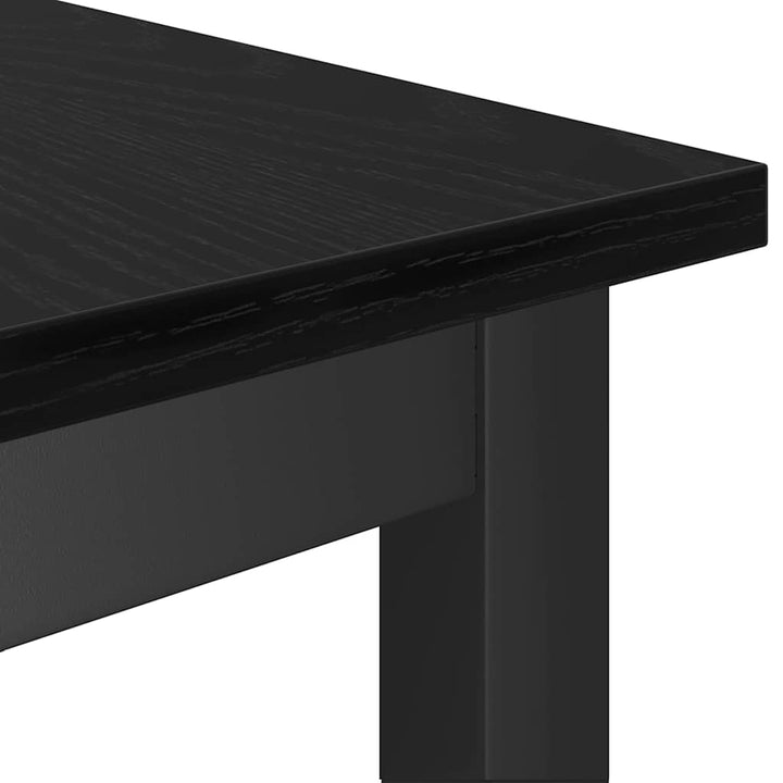 Spisebænk 2 pcs Sort eg 100 x 32,5 x 48,5 cm