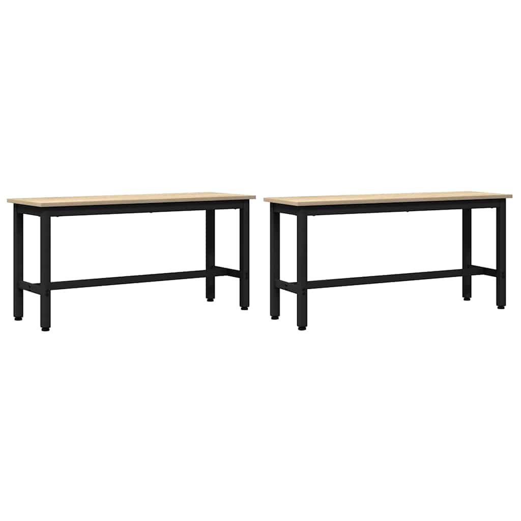 Spisebænk 2 pcs Sonoma eg 100 x 32,5 x 48,5 cm