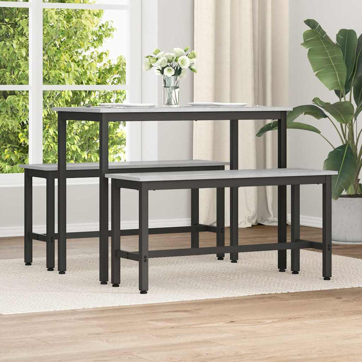 Spisebænk 2 pcs Grå Sonoma 100 x 32,5 x 48,5 cm