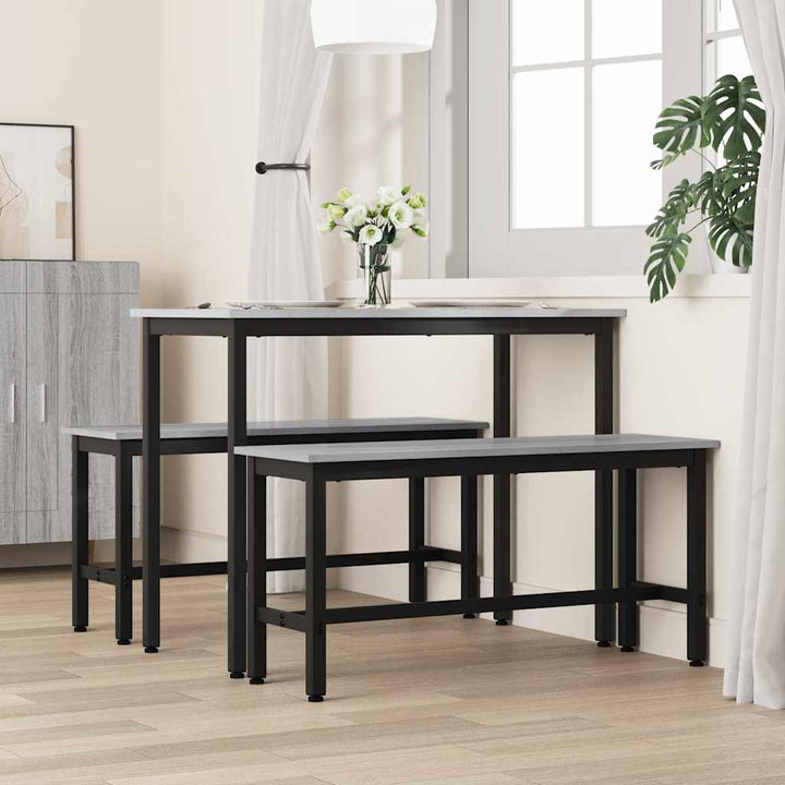 Spisebænk 2 pcs Grå Sonoma 100 x 32,5 x 48,5 cm